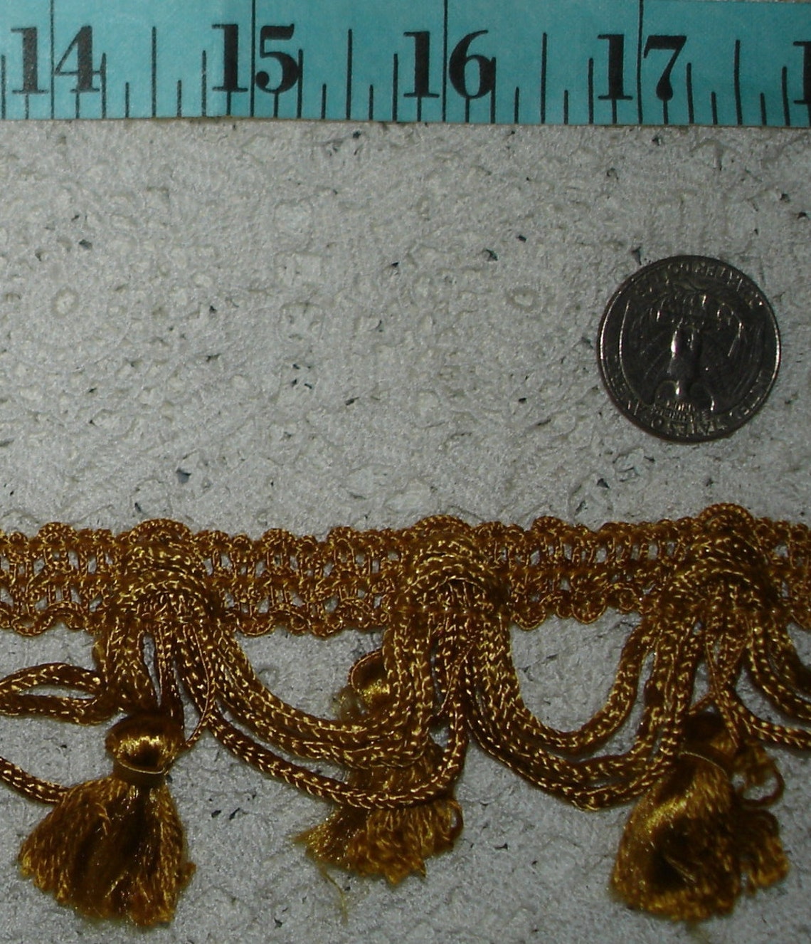 Vintage 2 Inch Gold Tassel Fringe Trim BTY Yard Upholstery Craft Sew