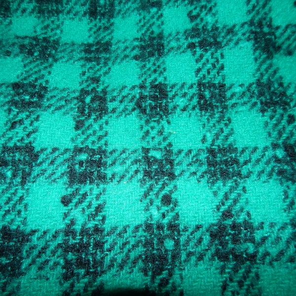 felted wool black green hounds tooth check boucle fabric 8 in X 8 in needle craft supply felt penny rug making primitive craft supply quilt