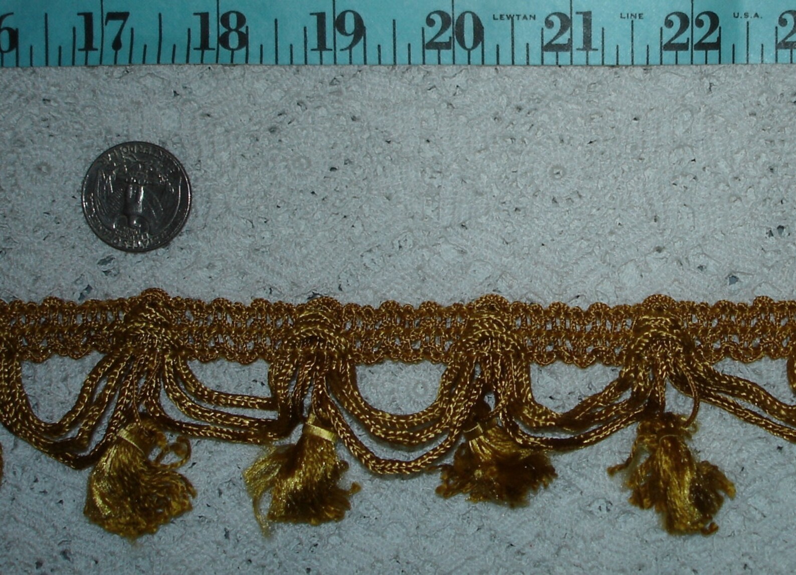 Vintage 2 Inch Gold Tassel Fringe Trim BTY Yard Upholstery Craft Sew