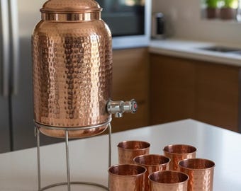 フランス製本物の古い銅製調理鍋 アンティーク銅製ストックポット 鍋と