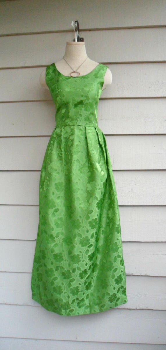 1950's Brocade Evening Gown - Modern Size 2 - Ful… - image 2