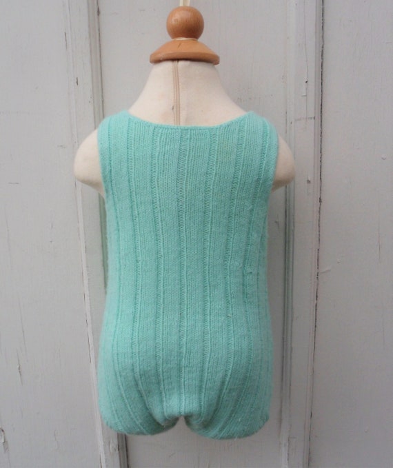 Vintage Romper - 6-9MO - Hand Knit Baby Overall R… - image 6