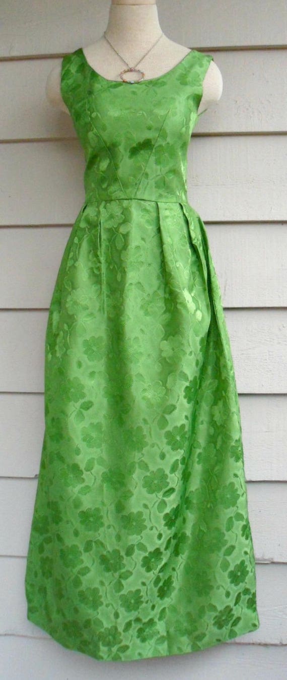 1950's Brocade Evening Gown - Modern Size 2 - Ful… - image 3
