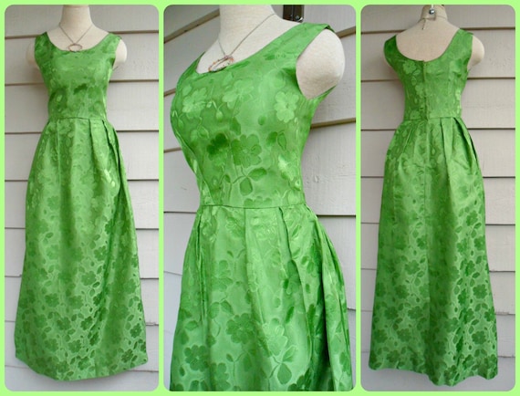 1950's Brocade Evening Gown - Modern Size 2 - Ful… - image 1