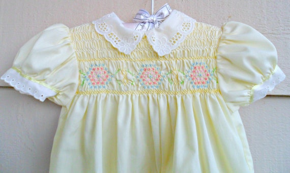 Vintage Baby Dress - 12MO - Classic Yellow Baby D… - image 3