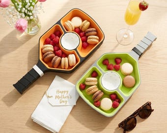 Pickleball Paddel Snacktablett | 3 Fach Serviertablett Geschenk
