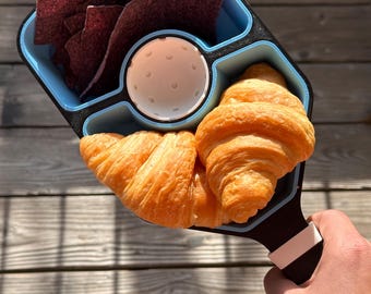 Pickleball Paddle Snack Tray | 3 Compartment Serving Dish, PLA Material | Pickleball Party Decor | Game Night Tray | Pickleball Gift