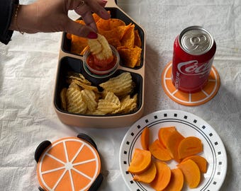 Pickleball Paddle Snack Tray | 3 Compartment Serving Dish, PLA Material | Pickleball Party Decor | Game Night Tray | Pickleball Gift