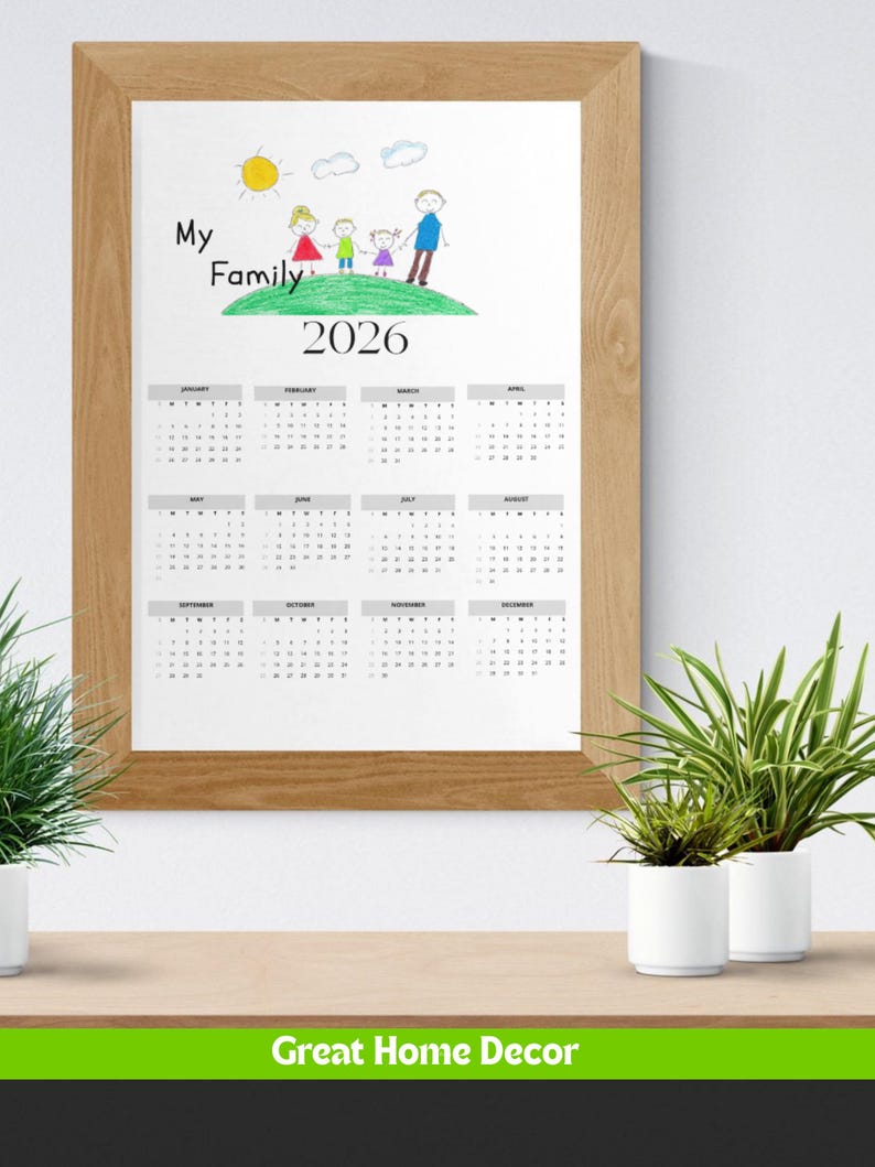 Printable 2026 Year-at-a-glance Calendar With Personalisation Space ...