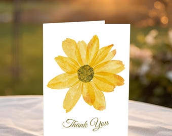 Printable Sunflower Thank You Card: Digital Download