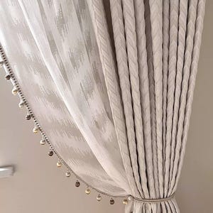 Sheer White Zigzag Curtain – Light Filtering Polyester Window Drape