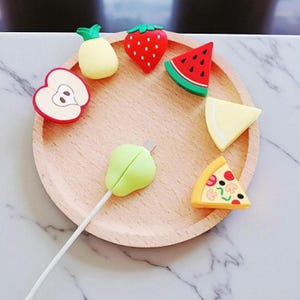Cute Charger Cable Protector for iPhone Samsung, Cartoon USB Cable Organizer, Fruit Bite Charger Wire Holder