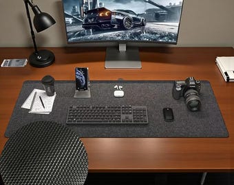 XXL Wool Felt Desk Mat Large Gaming Mouse Pad 100x50 Non-Slip Rubber Base Office Laptop Keyboard Desk Pad Minimalist Setup