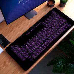 Periodic Table Desk Mat, XXL Science Mouse Pad, Chemistry Playmat, Educational Desk Pad, Lab Decor, Teacher and Gamer Gift