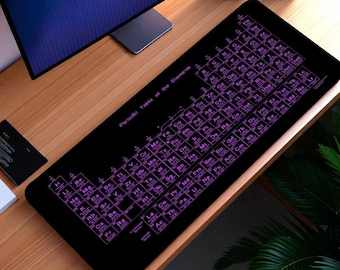 Bureaumat periodiek systeem, XXL wetenschapsmuismat, scheikunde speelkleed, educatief bureauonderlegger, laboratoriumdecor, cadeau leraar en gamer
