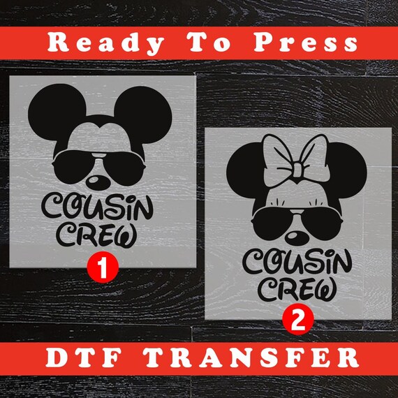 Disney Cousin Crew Xmas Heat Transfer, Mickey Minnie Mouse (DTF)