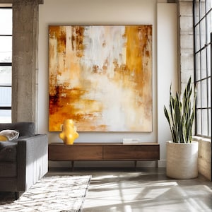 Golden Abstract Canvas Art Print: Modern Minimalist Decor