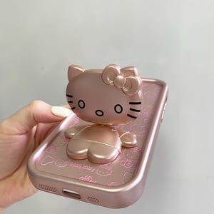 Pink Kitten with Rotating Mirror and Stand