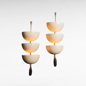 Stilnovo Style Brass Wall Sconces: Mid-Century Modern Italian Lighting