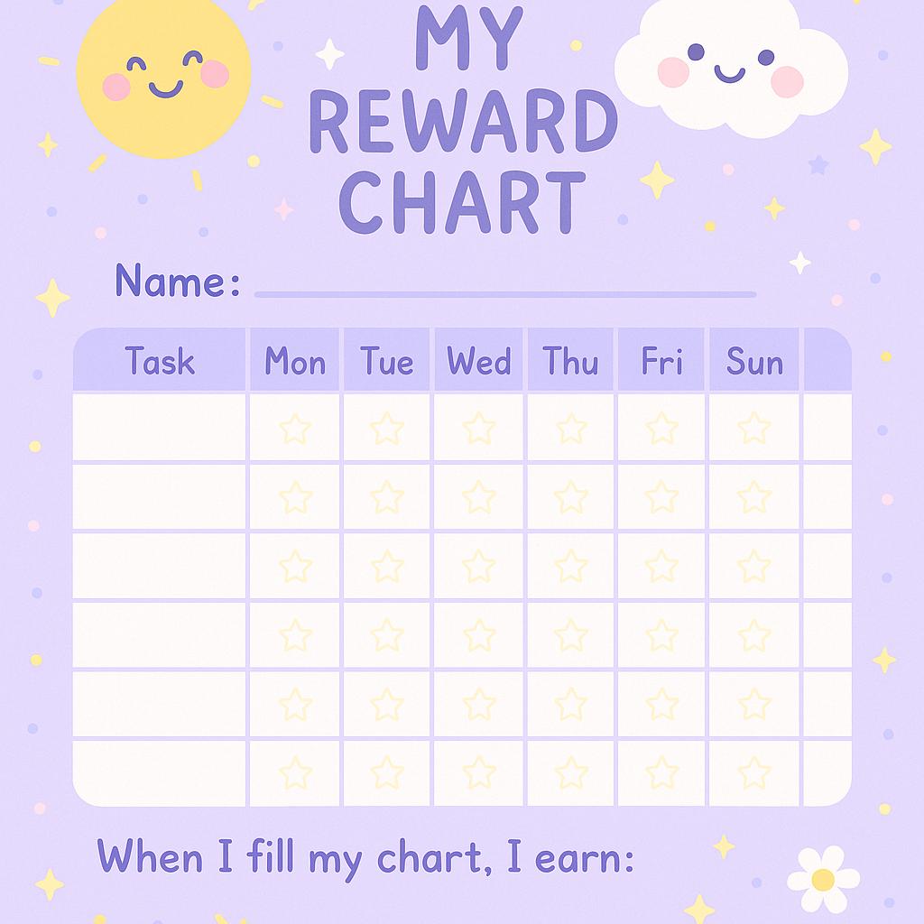 Editable Kids Reward Chart | Printable Behaviour Tracker | Chore & Task ...