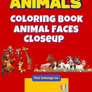 30 pages à colorier ultimes de visages d&#39;animaux pour enfants et adultes | Téléchargement instantané numérique imprimable au format PDF