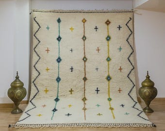 Handmade Wool Moroccan Rug – Boho Minimalist Area Carpet