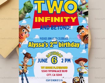 Editable Two Infinity and Beyond Birthday Invitation, Toy Story Birthday Invite, 2nd Birthday Invite, Toy Story Themed, Printable, Digital