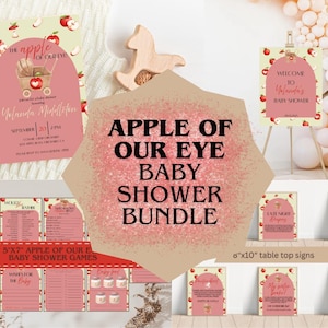 Editable Apple of Our Eye Baby Shower Bundle, Apple Baby Shower Theme, Gender Neutral Baby Shower, Fall Set