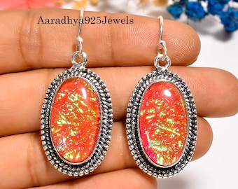 Handmade Australian Triplet Opal 925 Silver Dangle Earrings