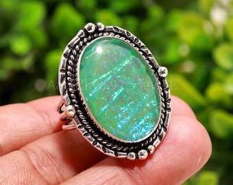 Australisk Triplet Opal Sterling Silver Ring: Handgjorda Statement-smycken