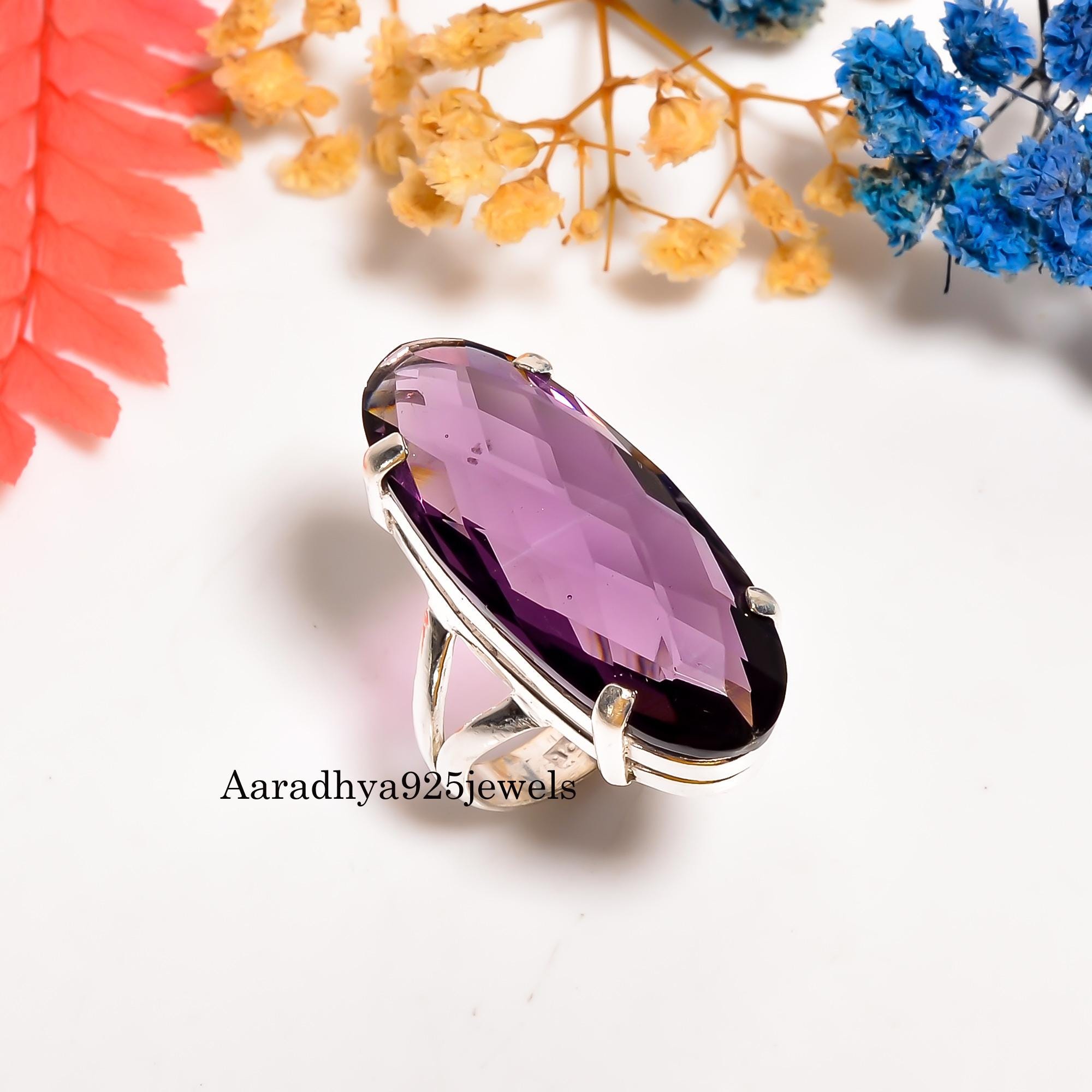 アメジストシルバーリング - Etsy 日本