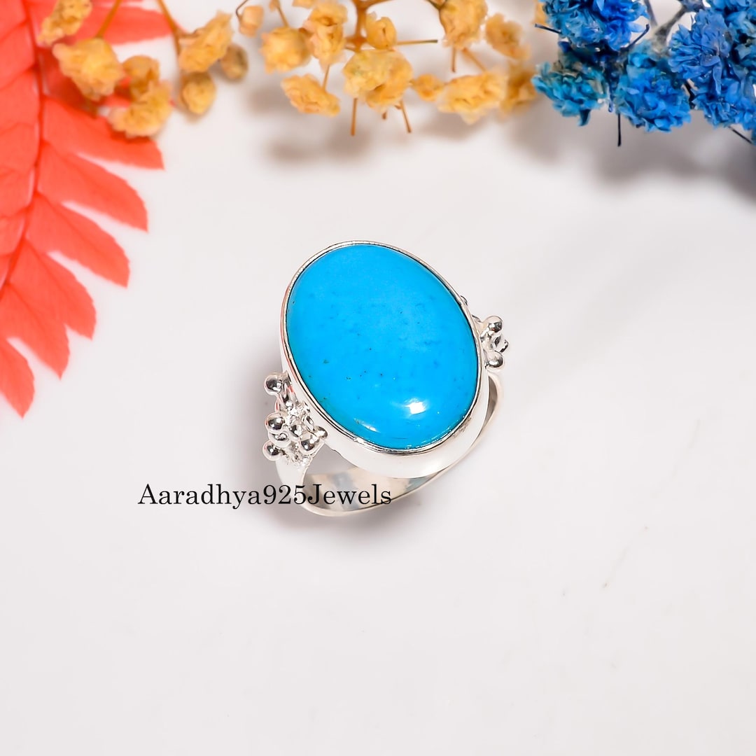 Sleeping Beauty Turquoise Ring - Handmade Sterling Silver Statement ...