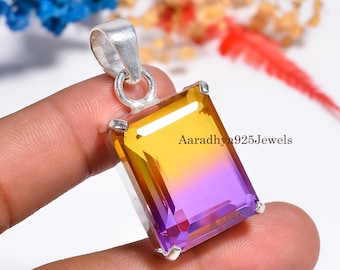 Handmade Ametrine Pendant Necklace – Radiant 925 Sterling Silver
