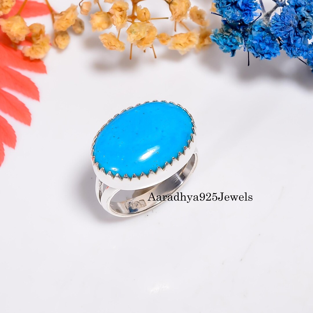 Sleeping Beauty Turquoise Ring | Handmade 925 Sterling Silver Band - Etsy