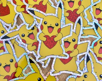 Lightening Pocket Monster Glitter Sticker
