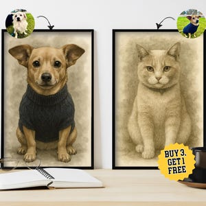 Custom Watercolor Pet Portrait for Dog Mom, Cat Portrait Pet Wall Art, Personalized Pet Loss Gift, Dog Mom Owner Memorial Emotional Gift
