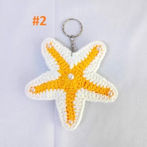 Buy 1 get 1, Handmade Starfish Crochet Keychain, Starfish Crochet Keychain, Sea Animals Crochet Keychain, Bag Charms