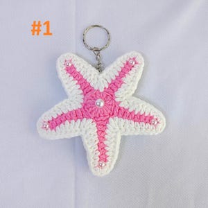 Buy 1 get 1, Handmade Starfish Crochet Keychain, Starfish Crochet Keychain, Sea Animals Crochet Keychain, Bag Charms