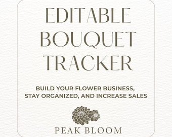 Bearbeitbarer Blumenstrauß-Umsatz-Tracker: Blumenzüchter-Business-Tools (Digitaler Download)