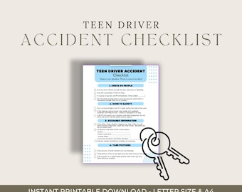 Checkliste für jugendliche Fahrerunfälle - druckbare Sicherheitsanleitung | Sofort Download