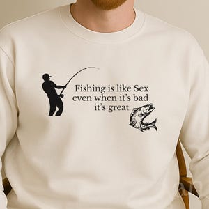釣りユーモアクルーネックスウェットシャツ、面白い釣りギフト、ユニセックスプルオーバー、カジュアルウェア、釣り愛好家スウェットシャツ、彼/彼女へのギフト