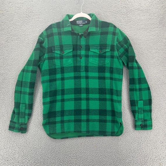 Vintage Polo Ralph Lauren Pullover Flannel Shirt Mens Medium 90s