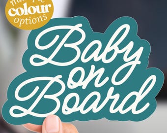 Pegatina e imán para parachoques con diseño de "Bebé a bordo" // Calcomanía para coche para bebé, vinilo impermeable y duradero, ideal como regalo para baby shower de nuevos padres.