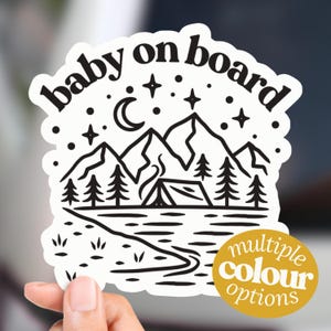 Adventure Baby on Board Bumper Sticker & Magnet || Car Decal Waterproof Vinyl durable Sign New Parents Baby Shower Gift camping outdoors