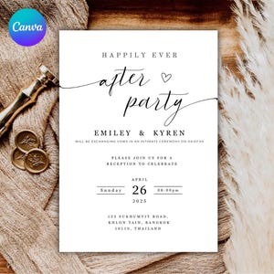 Editable Wedding Reception Invitation Template | Digital Evite | Modern Wedding Announcement | Canva Template | Instant Download