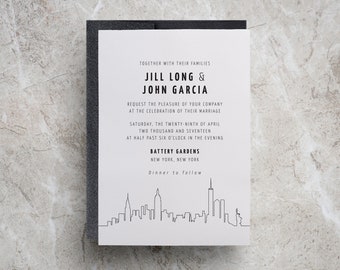 Nyc Skyline Invite Etsy