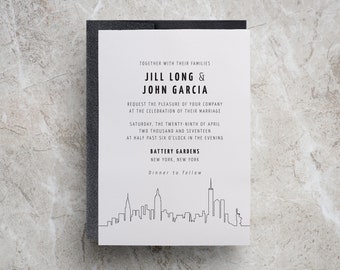 Nyc Skyline Invite Etsy