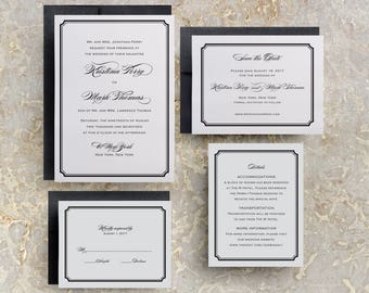 elegant wedding invitations etsy