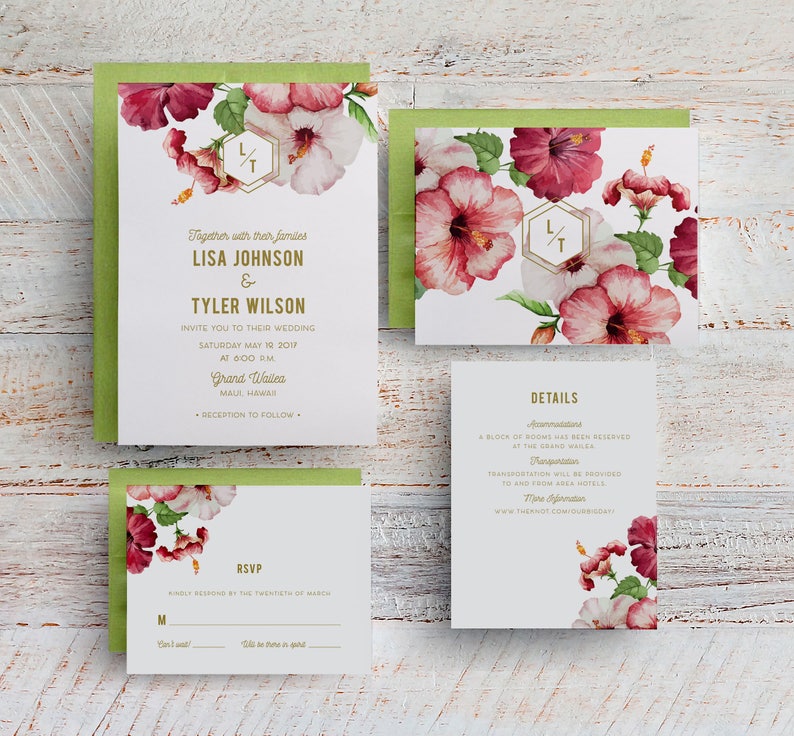 Destination Save the Date Tropical Wedding Save the Date Save the Date Postcard Hawaiian Wedding Save the Date Printable or Printed
