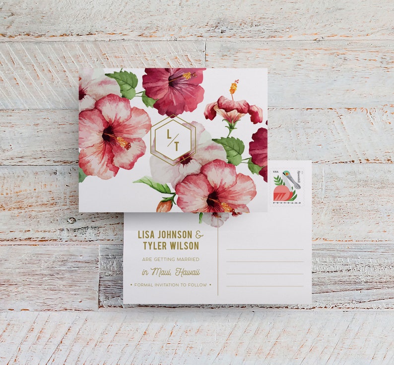 Destination Save the Date Tropical Wedding Save the Date Save the Date Postcard Hawaiian Wedding Save the Date Printable or Printed